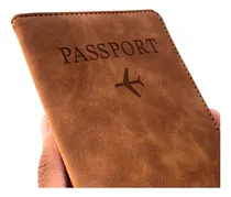 Carteira Para Passaporte Moda Couro Pu Elástico Organizador