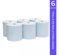 Toalla Para Secar Manos, 6 Rollos Color Blanco