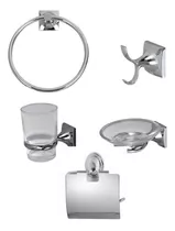 Set Kit Juego Accesorios Para Baño 5 Piezas Acero Inoxidable