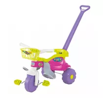Triciclo Infantil Velotrol Motoca Rosa C/ Haste