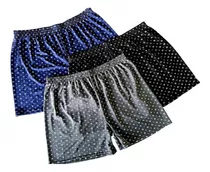 Kit 3 Cueca Samba Canção Short Malha Fria Pijama Dormir 