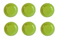 Plato Postre Redondo Cerámica 18 Cm / X 6 Unidades Color Verde