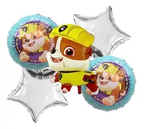 Set 5 Globos Paw Patrol Cumpleaños Set Cumpleaños Rubble