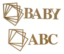 Letras Baby + Abc Molduras Para Cubo 30x30 Mdf Cru Decoração