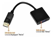 Cabo Adaptador Displayport Vga Conversor Vídeo Para Dell Hp