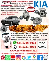 Turbo Kia Sportage 2,0 Crdi 140 Hp D4ea Carens 2,0 Guatemala