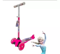 Patinete Scooter Infantil 3 Rodas Ajustavel Com Led Cor Rosa-chiclete Frozen