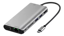 Hub Usb C Multipuerto Hdmi 4k / Vga / 2x Usb 3.0 / Red / Sd / 3.5mm Audio / Puerto De Carga / 8 En 1