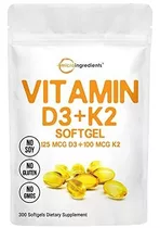 Vitamina D3 5000iu Plus K2, Formula 2 En 1