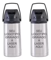 Garrafa Térmica 1,3 L Inox Personalizada A Laser Kit 2 Un