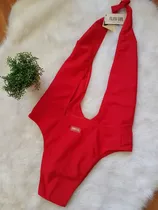 Bikini Traje Baño Enteriza Calada Abierta Rojo Class Life !