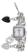 Xoxo Reloj De Pulsera Con Dijes En Tono Plateado Para Mujer 