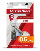 Kit 5 Mini Pendrive 8gb Atacado Masterdrive Premium Original