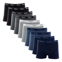 Kit Com 10 Cuecas Boxer Algodão Cotton Masculina Adulto Mash