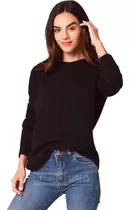 Sweater Mujer Cuello Redondo Pullover Lana Trenzas Kierouno
