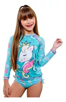 Biquíni E Blusa Proteção Uv 50 Infantil Juvenil Estampado 