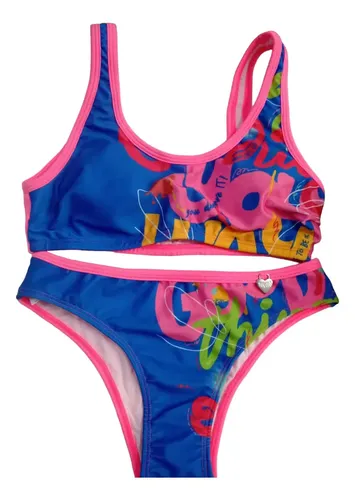 Malla Bikini Nena Top Vedetina Letras Kiero 633 25 En Venta En Capital
