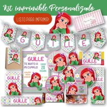 Kit Imprimible Ariel La Sirenita Baby Personalizado Candy #2