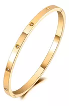 Pulsera Esclava Mujer Brazalete Acero Brillantes