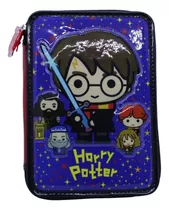 Cartuchera 1 Piso Harry Potter  3d Relieve + 10 Lapiz Color 