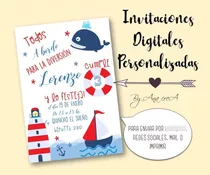 Invitación Digital Personalizada Marinero Mod.1 Imprimible