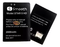 Pila Bateria Smooth Star Hd 5.0 2000mah Somos Tienda Física 