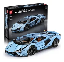 Blocos De Montar Lamborghini Sian Hyper Blue 3868 Peças Lego