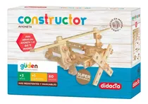 Juego Constructor Avioneta Didacta 60 Piezas De Madera Loi