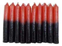 Velas Cortas Negro - Rojo Exu X 10 Unidades