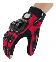 Guantes Para Moto Malla Con Protecciones  Nudillos Palma Roj