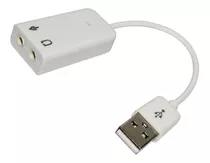 Adaptador Som Audio Usb 7.1 Externa Cabo 20cm Branca