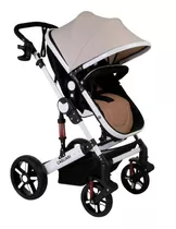 Cochecito De Paseo Belluno Baby Cagliari Ty-508 Beige Con Chasis Color Blanco