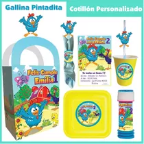 Cotillón Cumpleaños Personalizado Gallina Pintadita