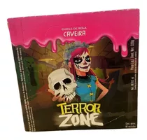 Chiclete Terror Zone Caveira Caixa C/40 Decoração Halloween