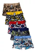 Cueca Infantil Kit 10 Boxer Estampada Forro Algodão Conforto