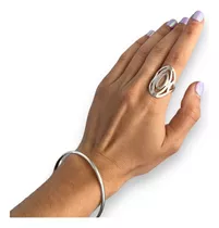 Anillo Plata 925 Grande Ancho Mujer Moda Garantía Macizo