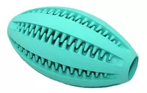 Juguete Pelota Trixie Dental Inserta Premios Dientes Rugby Color Turquesa