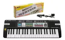 Piano Para Niños O Teclado Musical Electronico Microfono Color Negro