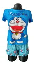  Pijama En Piel De Durazno Camisa Y Short Diseño Doraemon