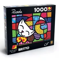 Quebra Cabeça Romero Britto Cat 1000 Peças - Grow