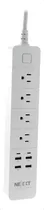 Regleta Inteligente Wi-fi Para Interior Nhp-e610 Nexxt 4 Usb Color Blanco