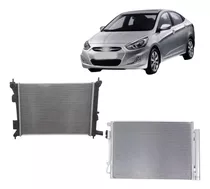 Radiador + Condensador Shm-hyundai Accent Rb Benc 2011-2021