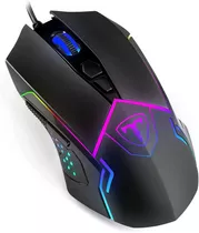 Terport S709 Mouse Gamer Alambrico Con 7 Botones Programables, 7200 Dpi / 5 Niveles Adjustables De Dpi, Luces Rgb, Mouse De Juegos Ergonómico Silencioso Programable