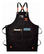 Mandil Delantal Multiusos Cocina Chef Barberia Unisex Color Negro