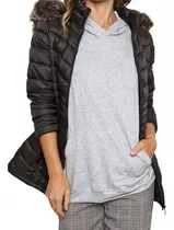 Campera Abrigo Mujer Abrigada Impermeable Larga Capucha