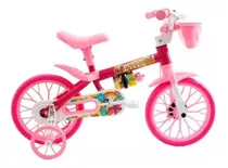 Bicicleta  Aro 12 Feminina Cairu Flower Lilly Rosa - Nathor