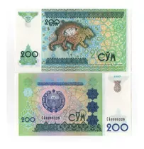 Cédula Fe Estrangeira 200 Som Uzbequistão Impecáveis Nova