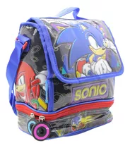 Lunchera Sonic Cresko Infantil Escolar Termica 7.5 Lts Color Negro Sonic Anillos