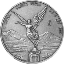 Onza De Plata, México 2018. Acabado Antiguo. Ms 70