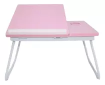 Suporte Notebook Mesa Madeira Multifuncional Dobrável Rosa